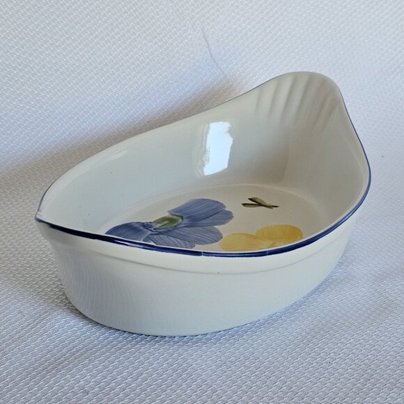 Maxam Italian Daisy Augratin Casserole Bowls 10.7" double portion Portugal set/2 - Picture 5 of 11